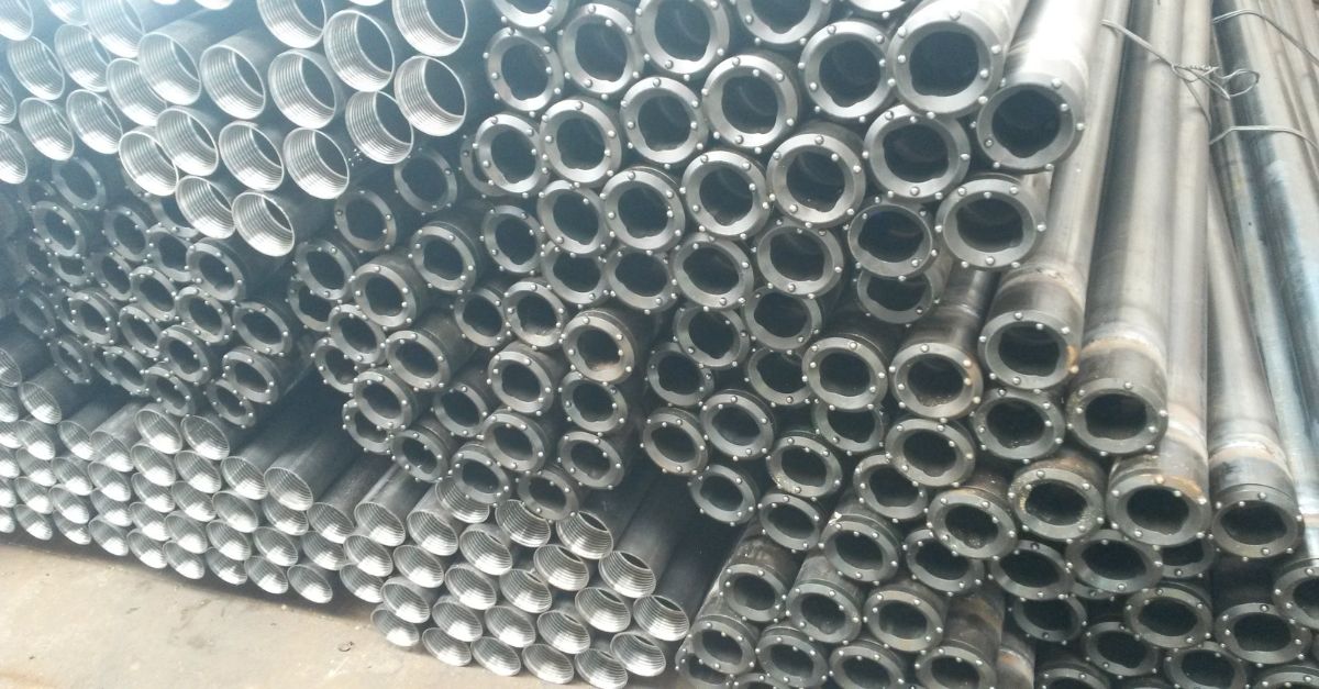 Tubos de acero roscados para la ejecución del paraguas de micropilotes.